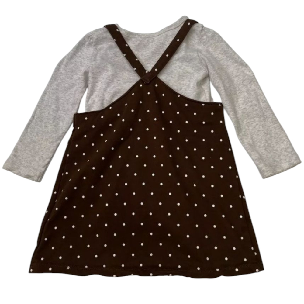 Carters Dress Baby 24 Month Pumpkin Patch Fall Polka Dot Two Piece - Picture 2 of 4